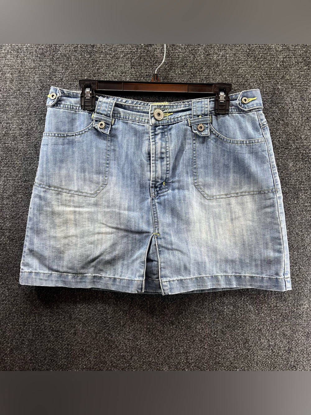 Vintage Womens Light Blue‎ Denim Jean Skort Sz 12 Y2K Coastal Cowgirl Boho Beach